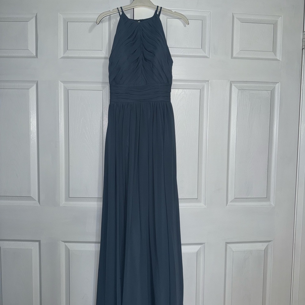 Vintage Elegant Halter Maxi Dress in Blue